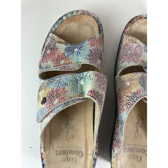 Finn Comfort German Two Strap Sandals Mult-Colored Cork Slides Women's 40 US 8.5 - Picture 7 of 14